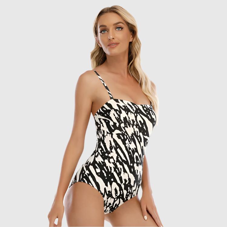 black and white swimwear one piece