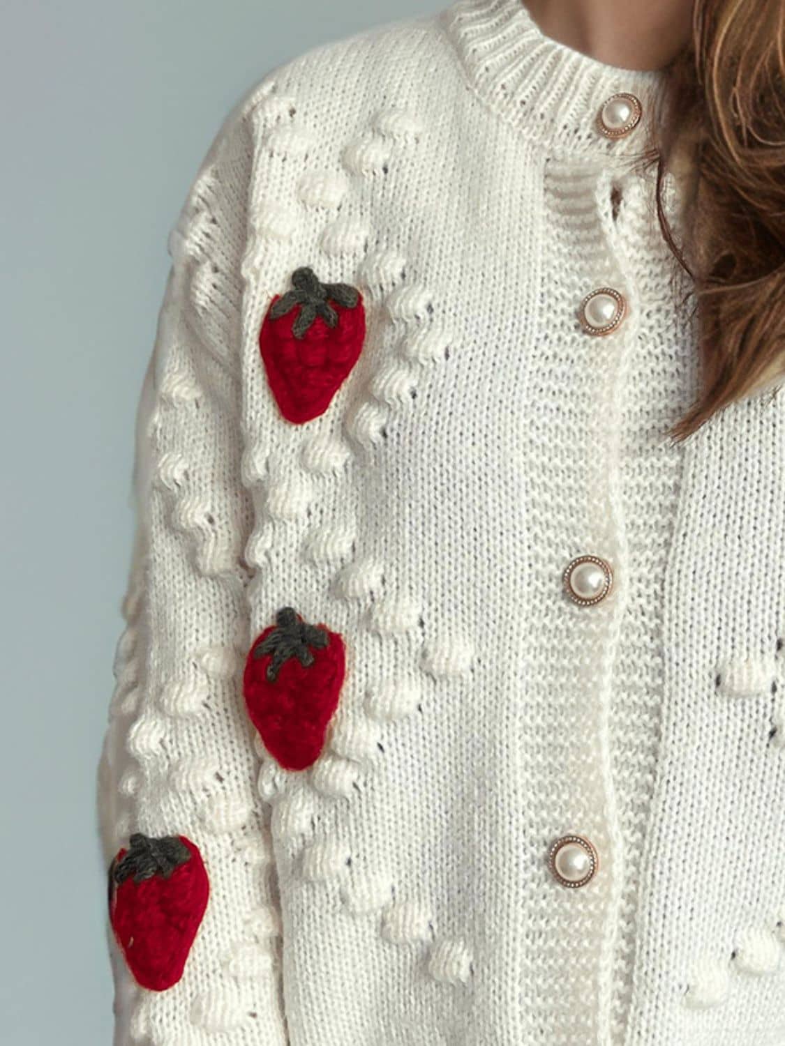 women's strawberry cardigan