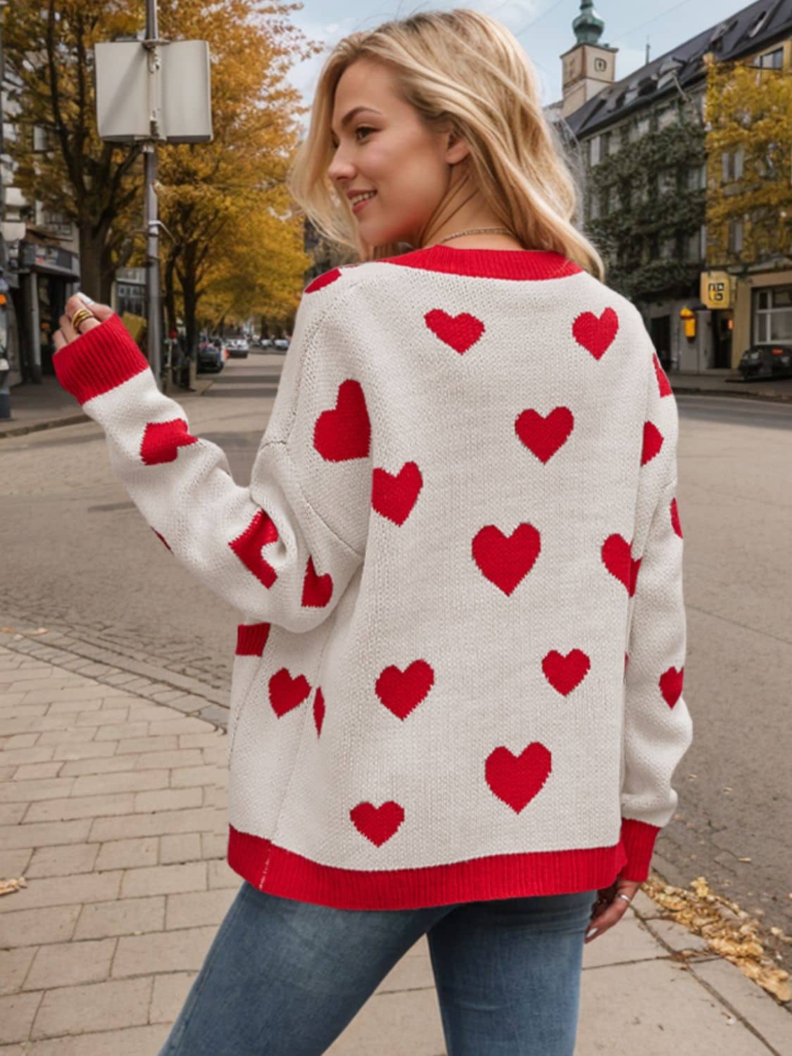 women's heart cardigan