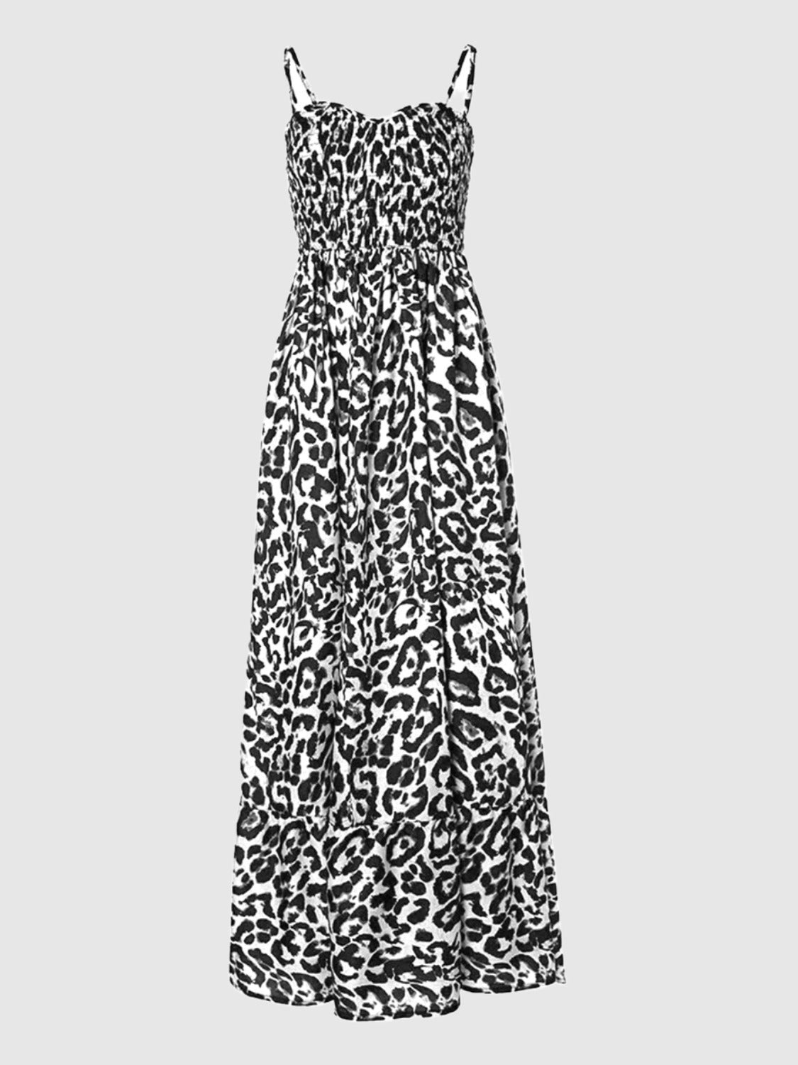 maxi leopard dress Light Gray