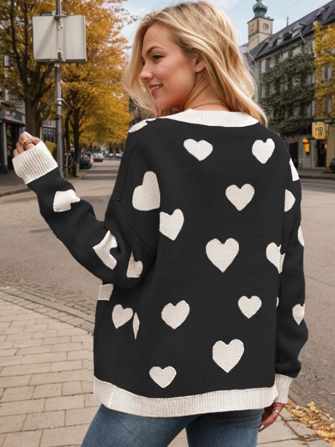 women's heart cardigan