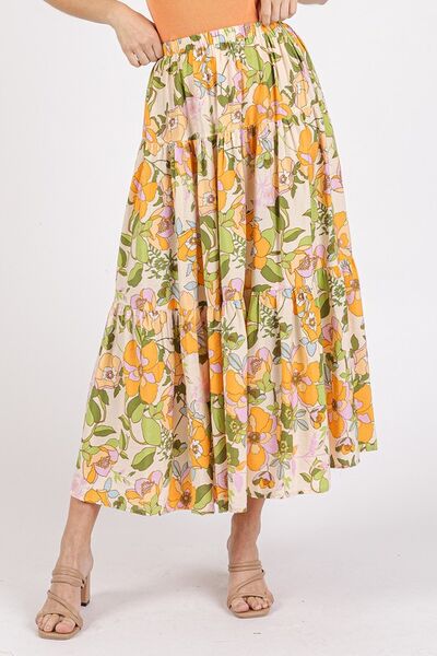 flower summer midi skirt