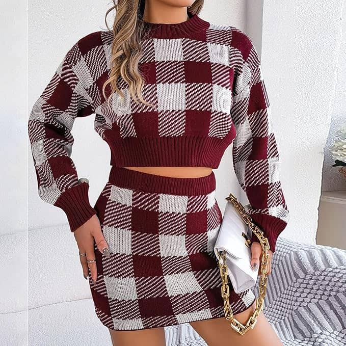 sweater mini skirt set