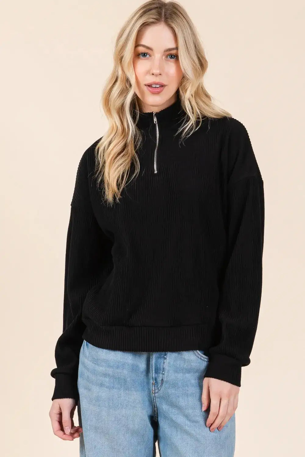 women's quarter zip sweatshirt