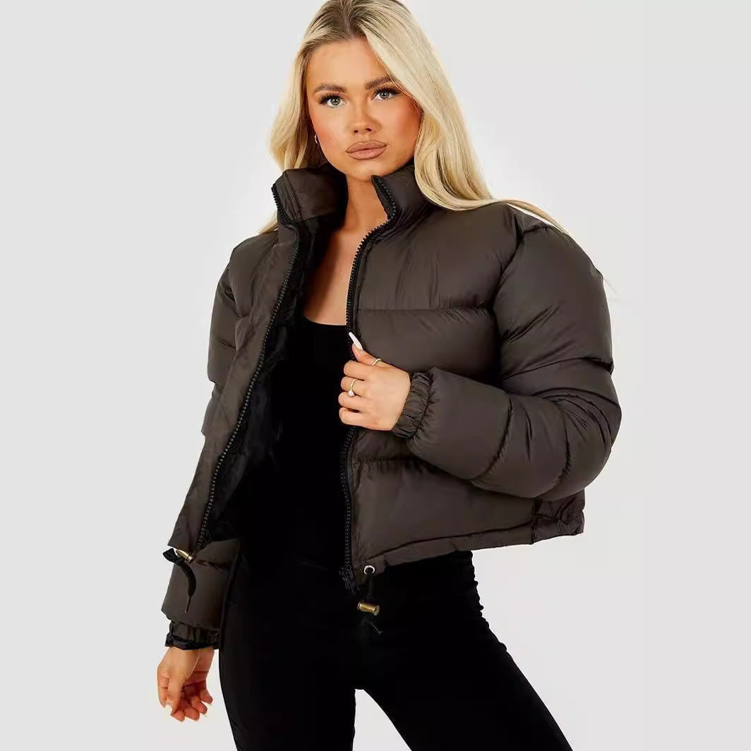 women's cropped puffer jacket