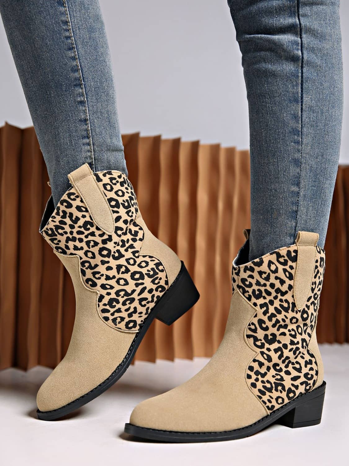 women's leopard ankle boots