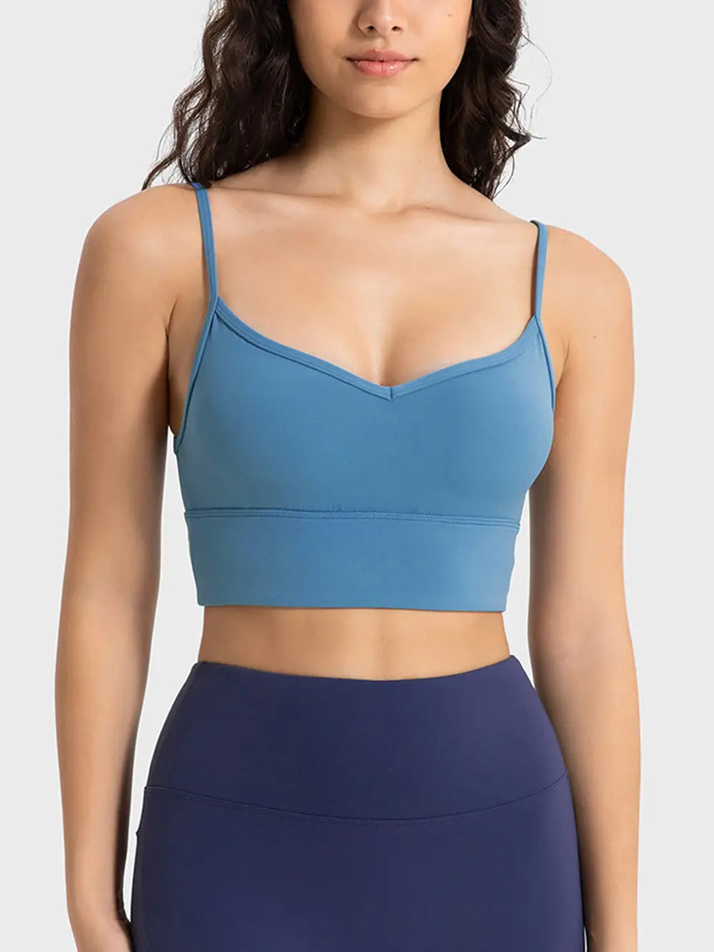 Spaghetti Strap Sport Bra Cerulean