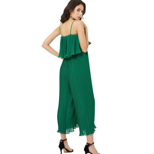 spaghetti strap jumpsuit wide leg