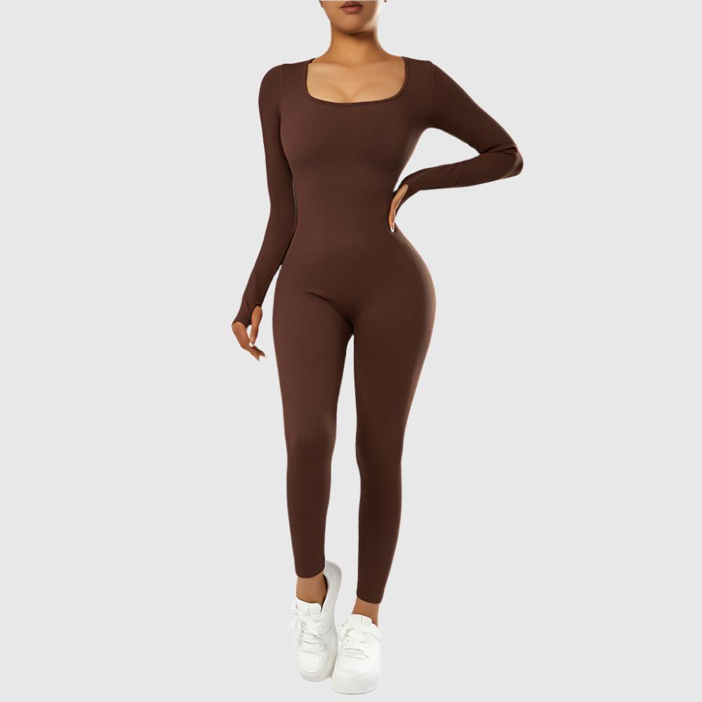 long sleeve workout jumpsuit