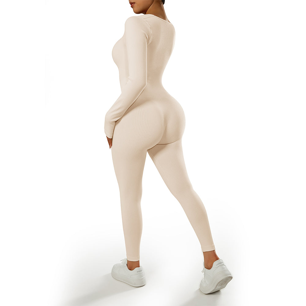 long sleeve workout jumpsuit