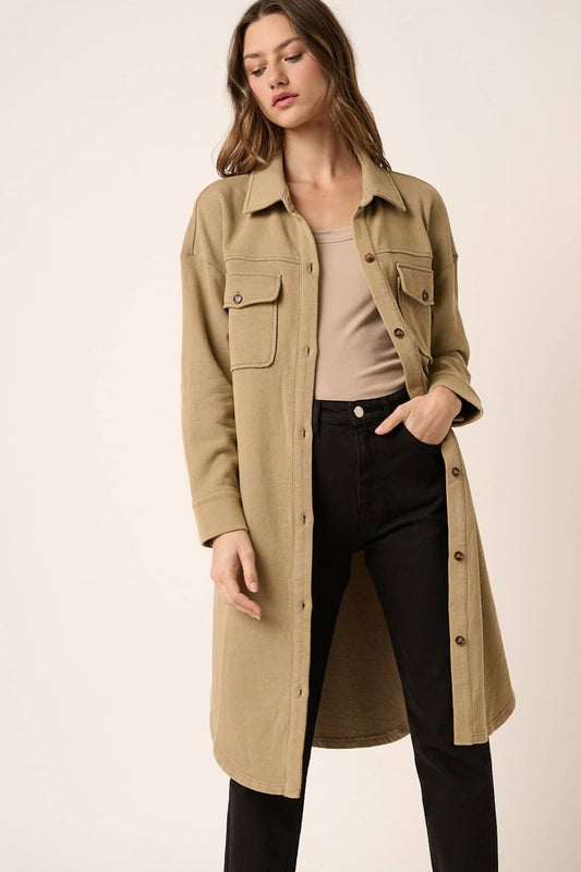 french terry jacket women's Taupe