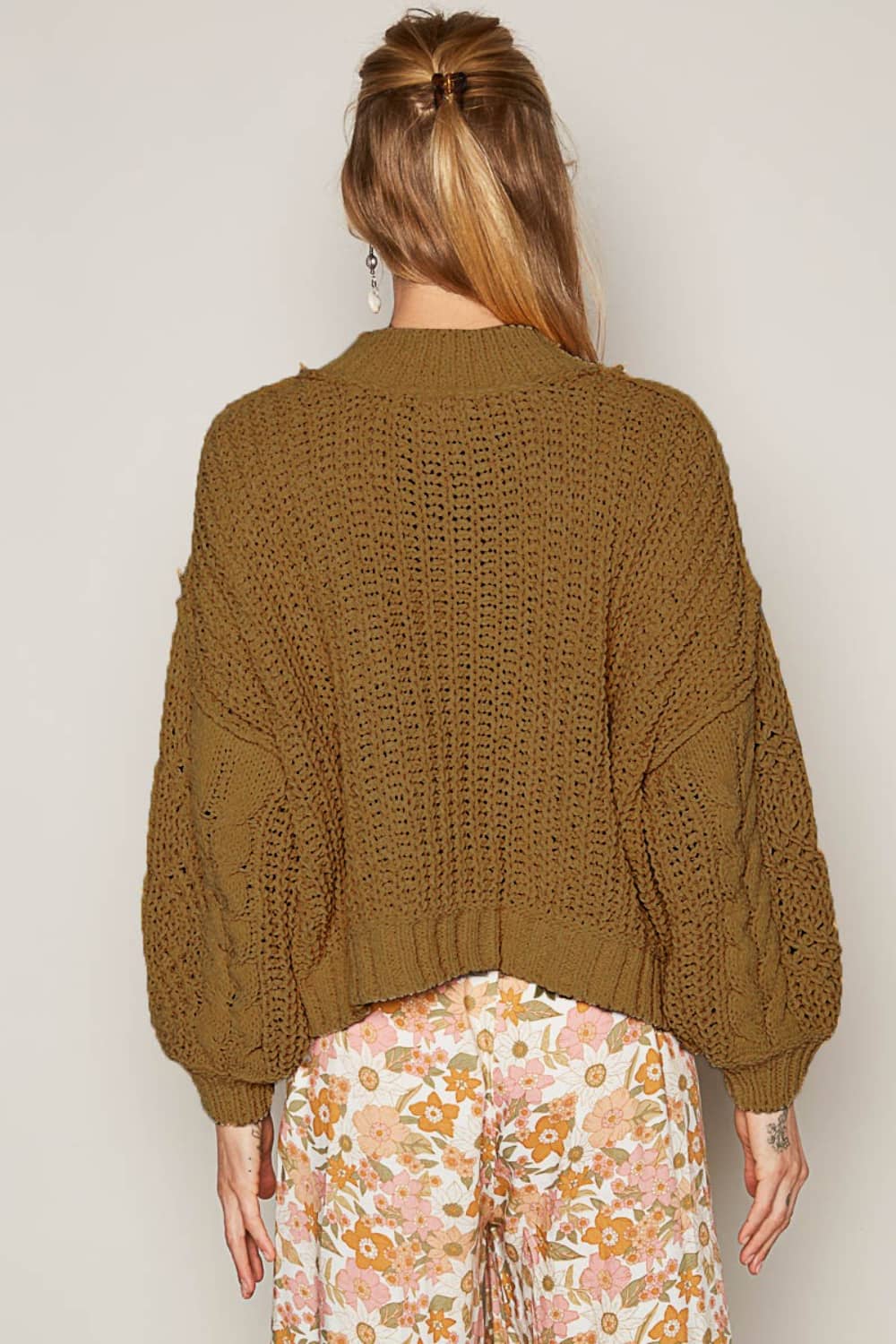 women's cable knit sweater