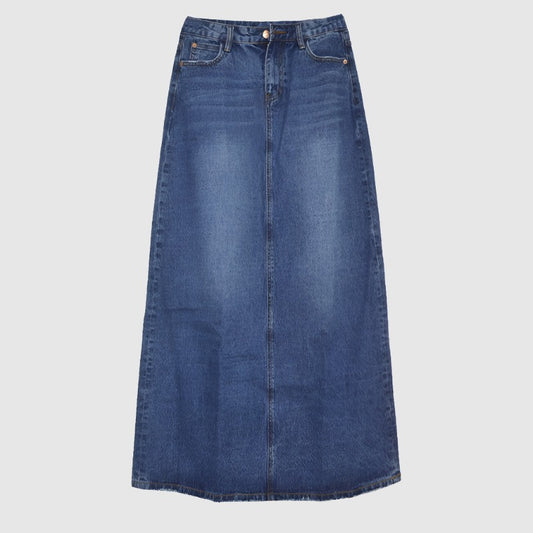 jean midi skirt Blue