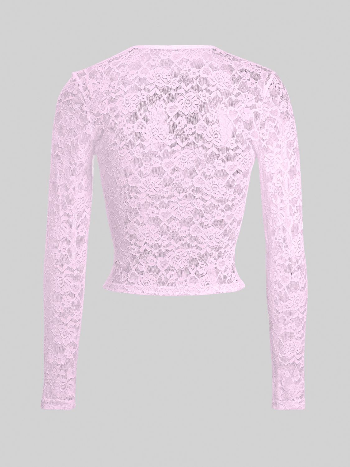 Scoop Neck Long Sleeve Lace Top