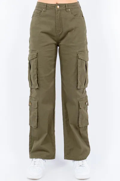 women's olive green cargo pants Olive Green