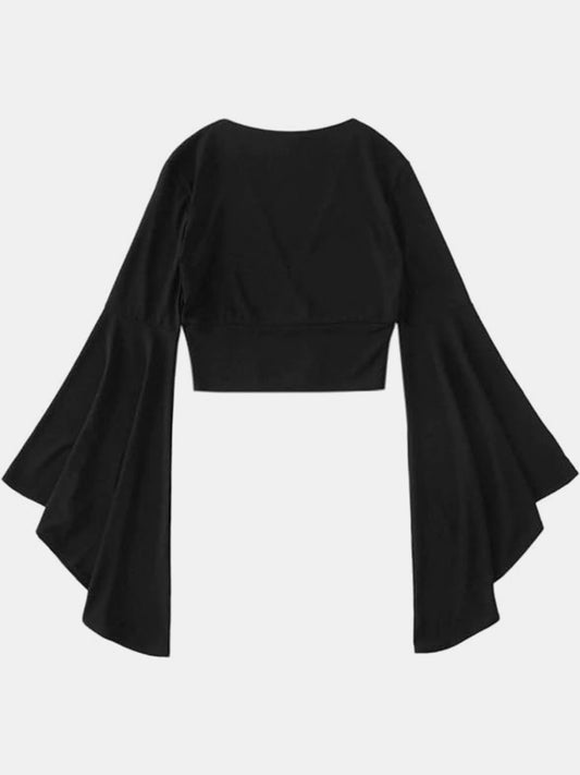 cropped bell sleeve top