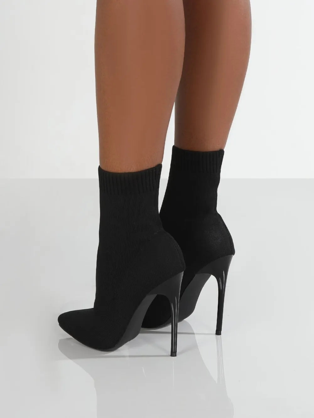 heeled sock boots point toe