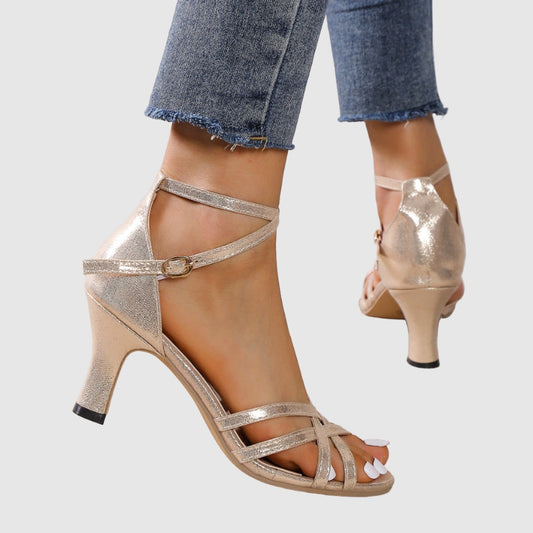 mid heel strappy sandals