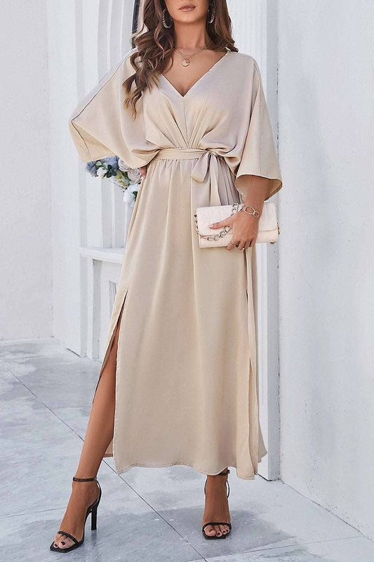 3/4 sleeve dress for wedding guest