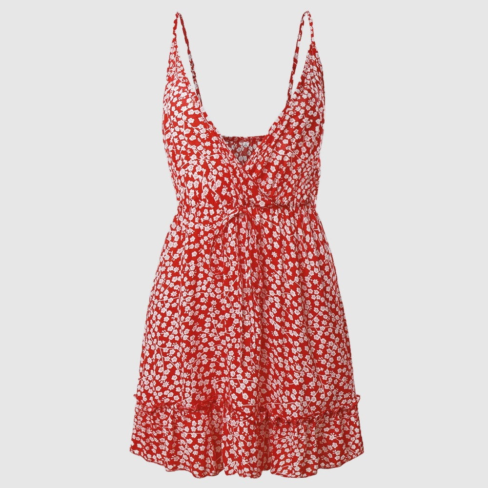 mini dress floral Red