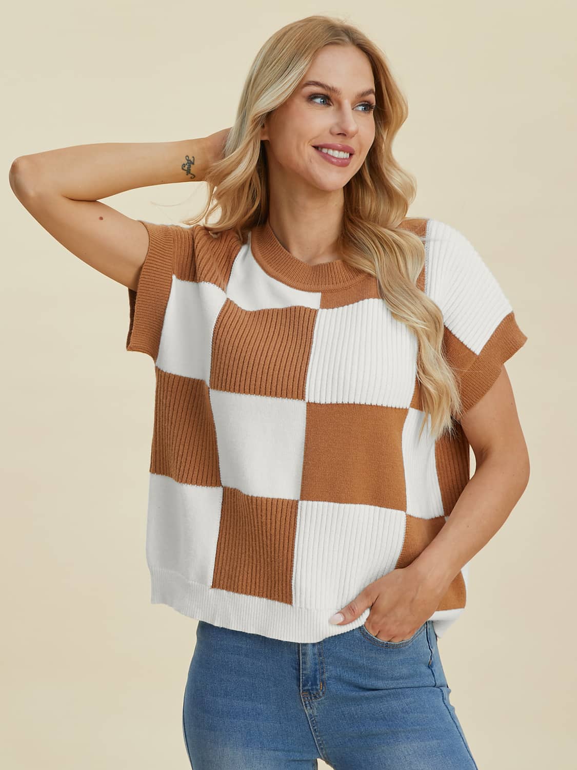 short sleeve sweater top