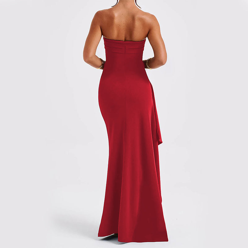 long strapless dress