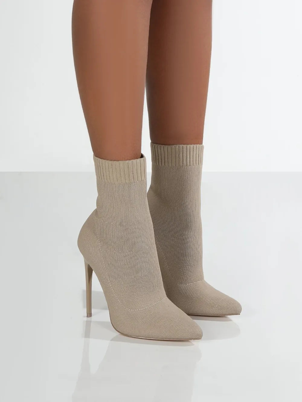 heeled sock boots point toe