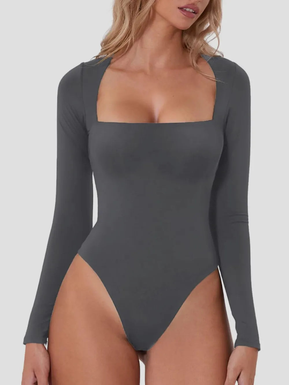 square neck bodysuit long sleeve