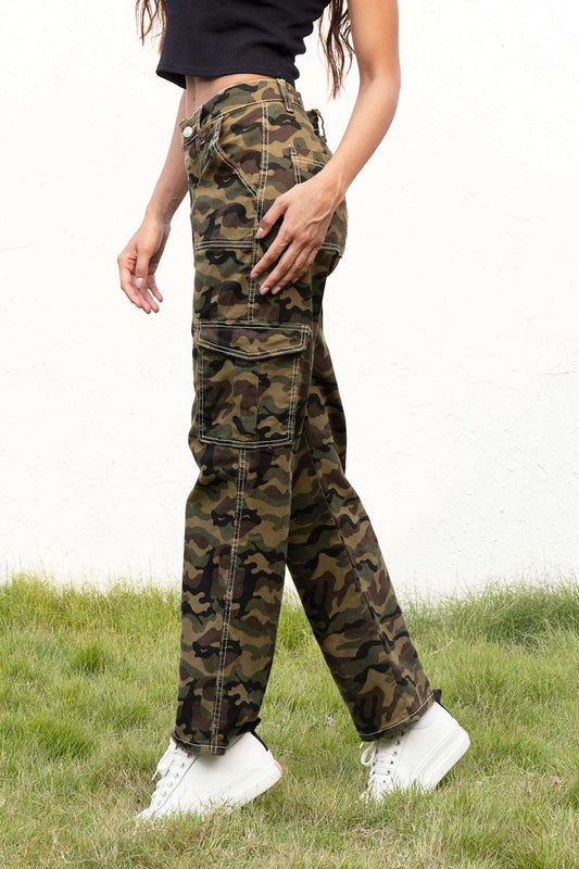 cargo camo pants womens