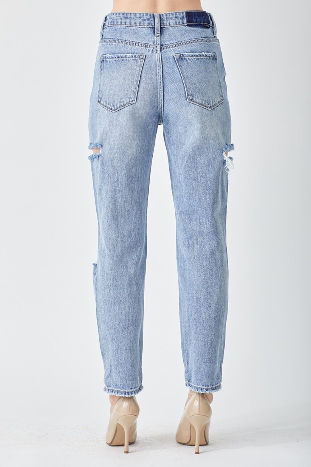 distressed capri jeans