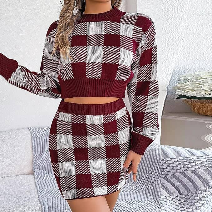 sweater mini skirt set