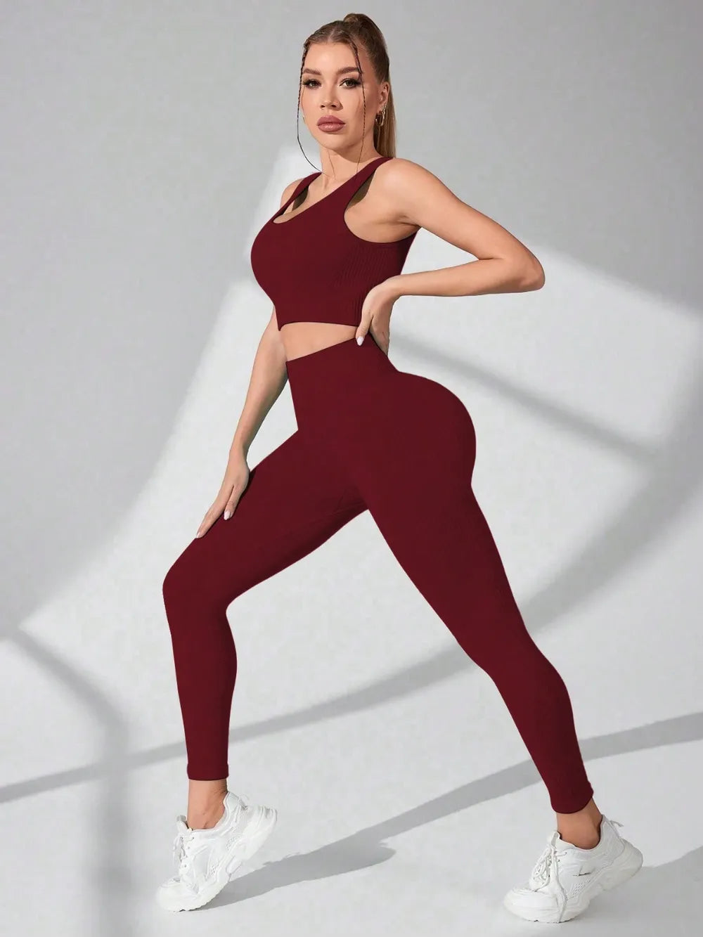 Top and Pants Active Set Burgundy