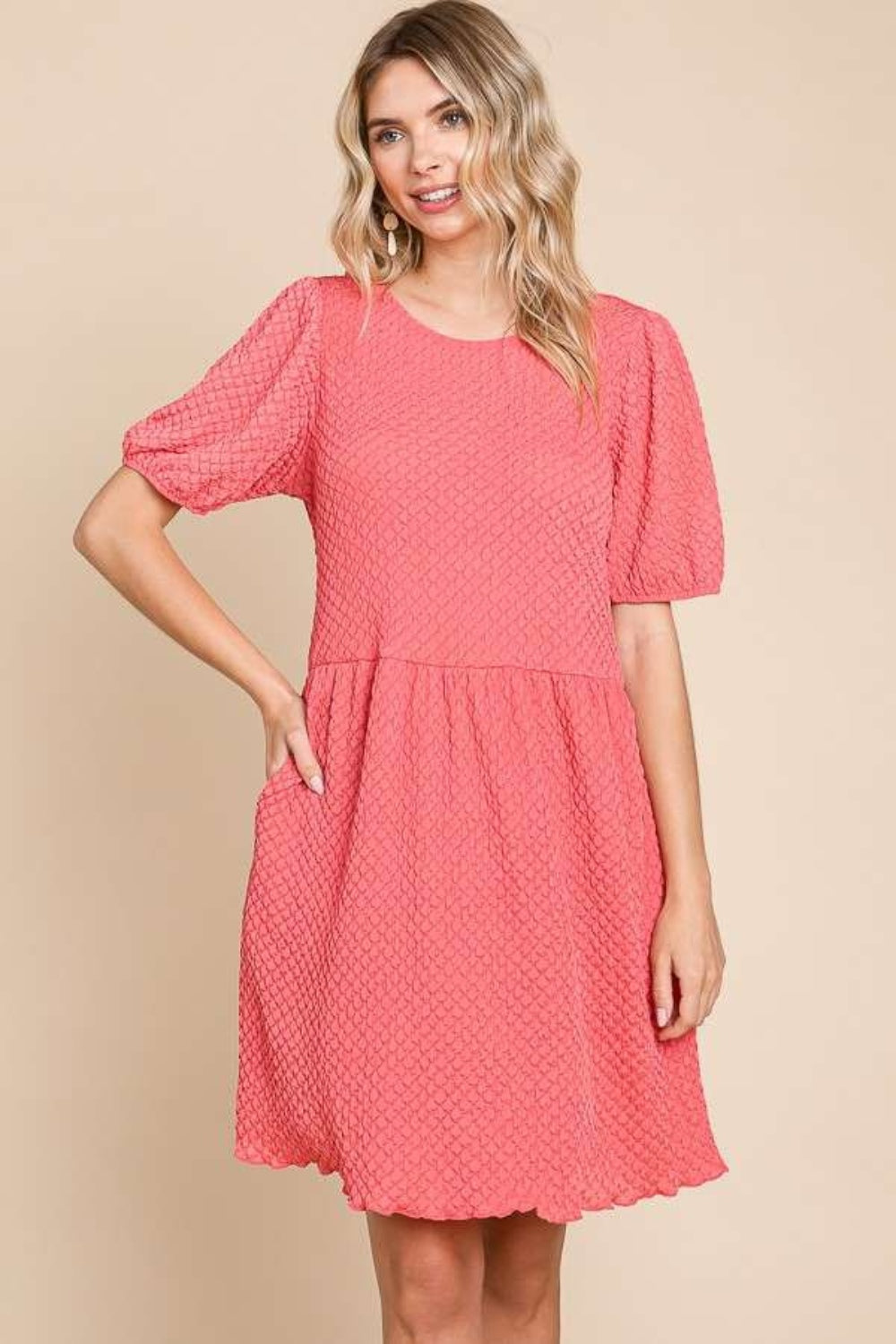 Full Size short sleeve midi dress