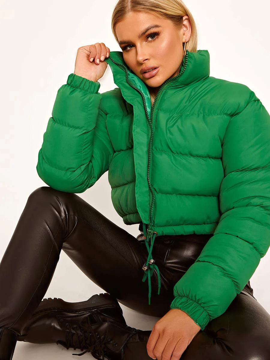 women's cropped puffer jacket