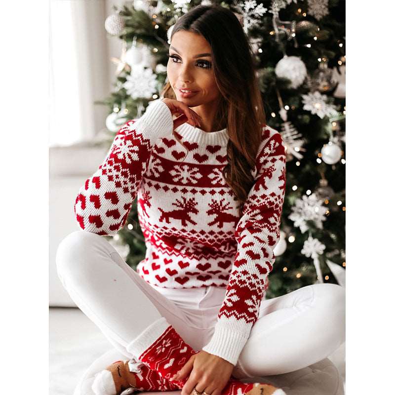 christmas knitted sweater White