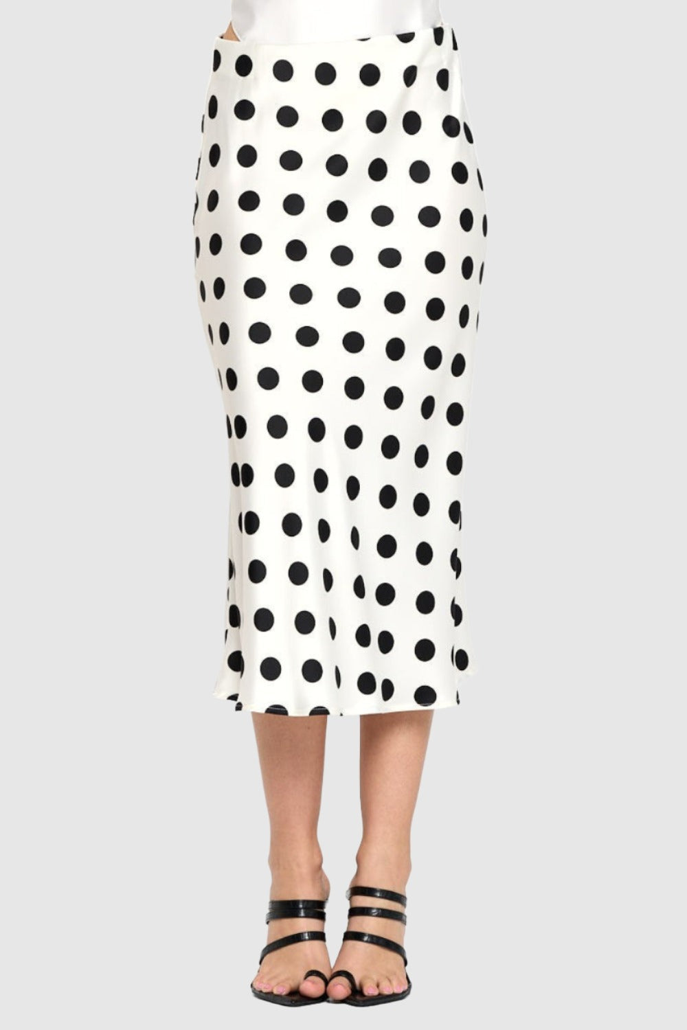 polka dot midi skirt