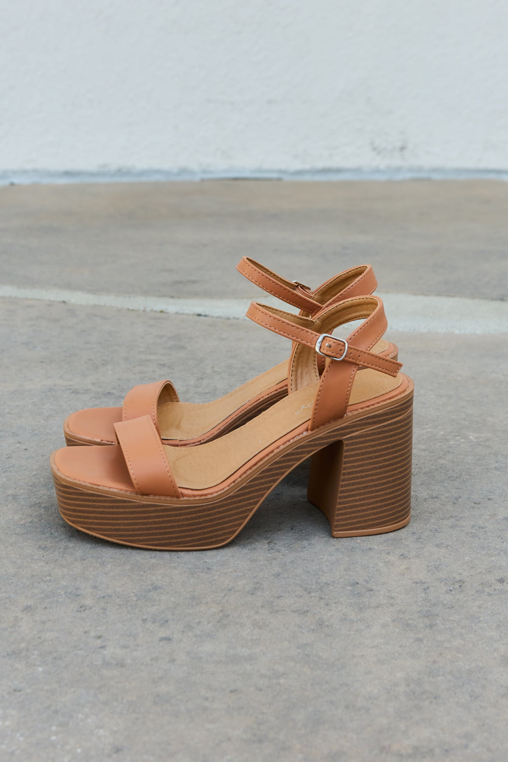 platform block heel sandals