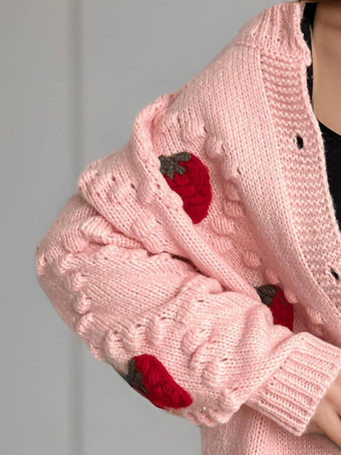 women's strawberry cardigan