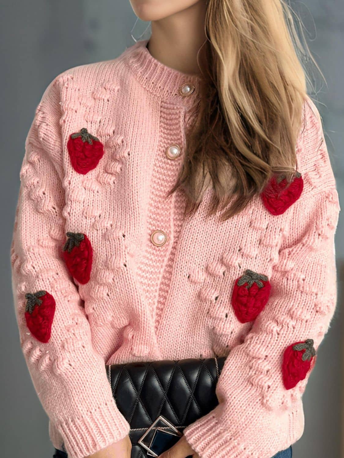 women's strawberry cardigan