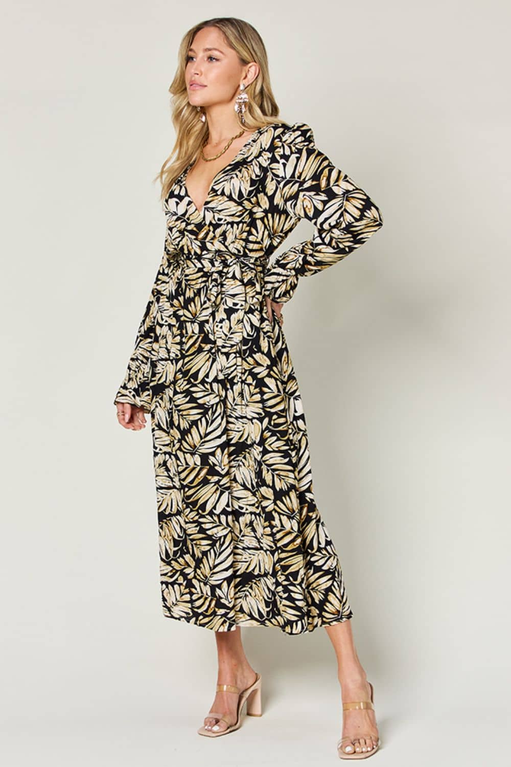 long sleeve flounce dress