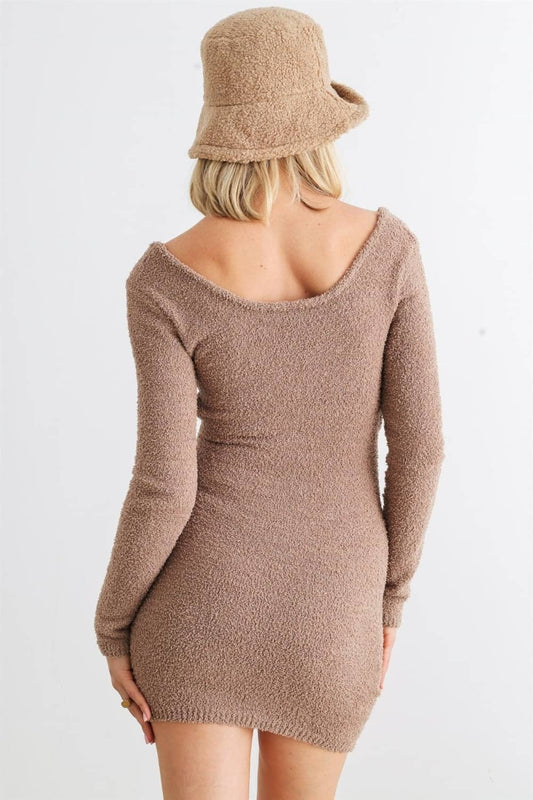 cut out long sleeve mini dress