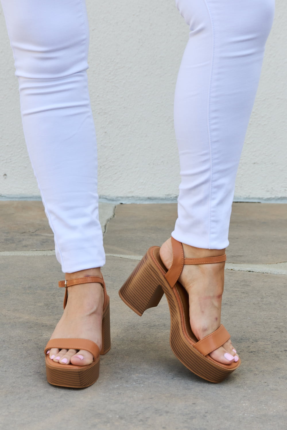 platform block heel sandals