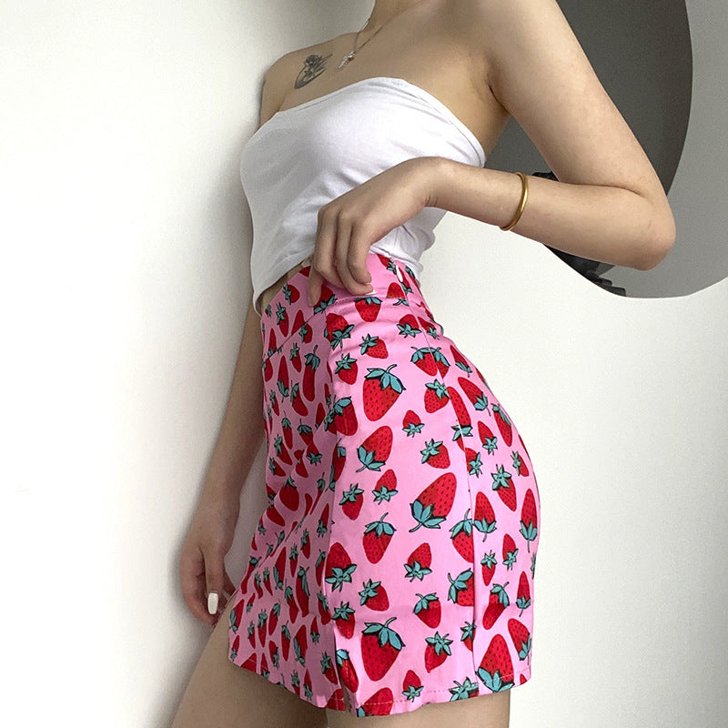 pink strawberry skirt