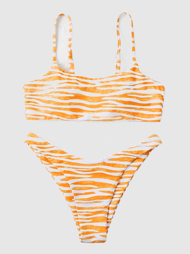 stripe bikini Orange