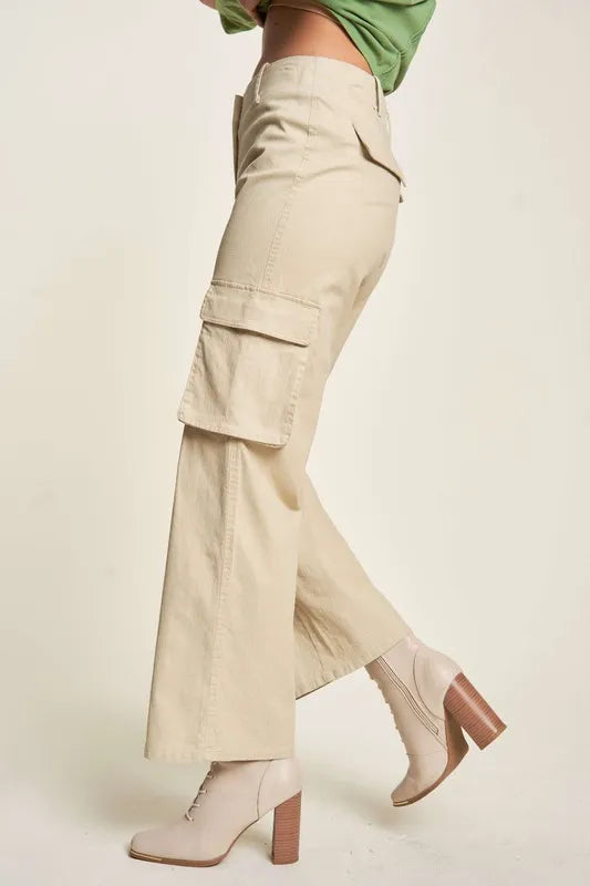 women beige cargo pants