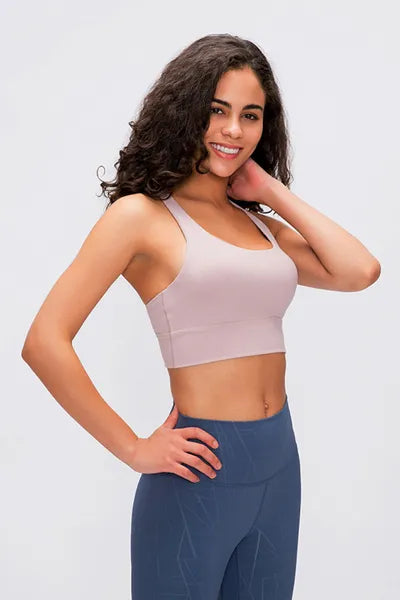 strappy back sport bra Pink