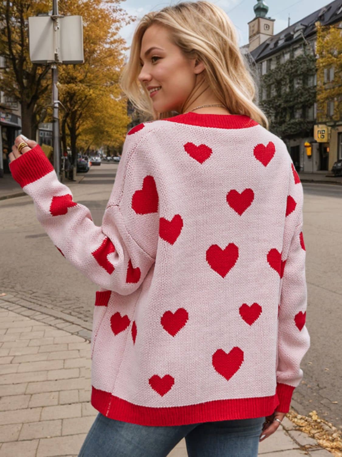 women's heart cardigan