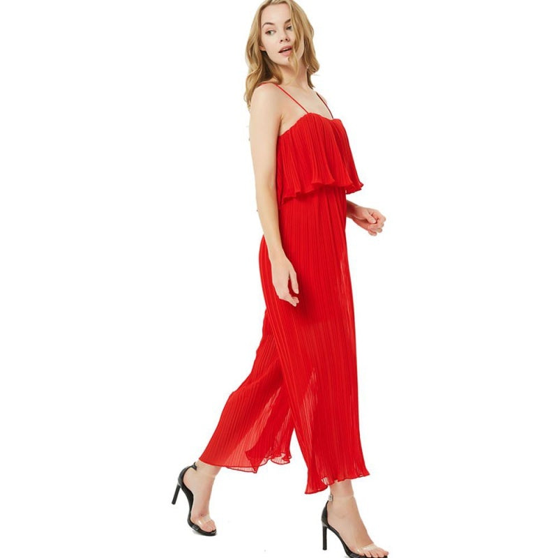 spaghetti strap jumpsuit wide leg