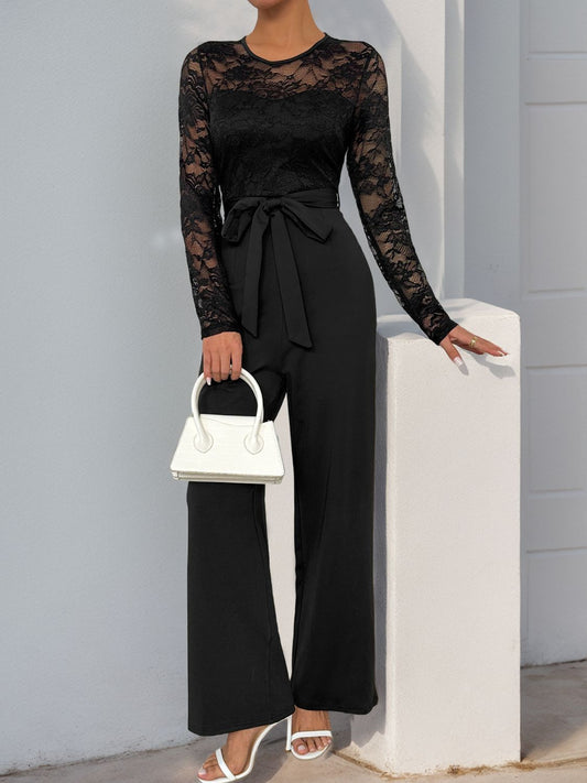 black long sleeve jumpsuit formal Black