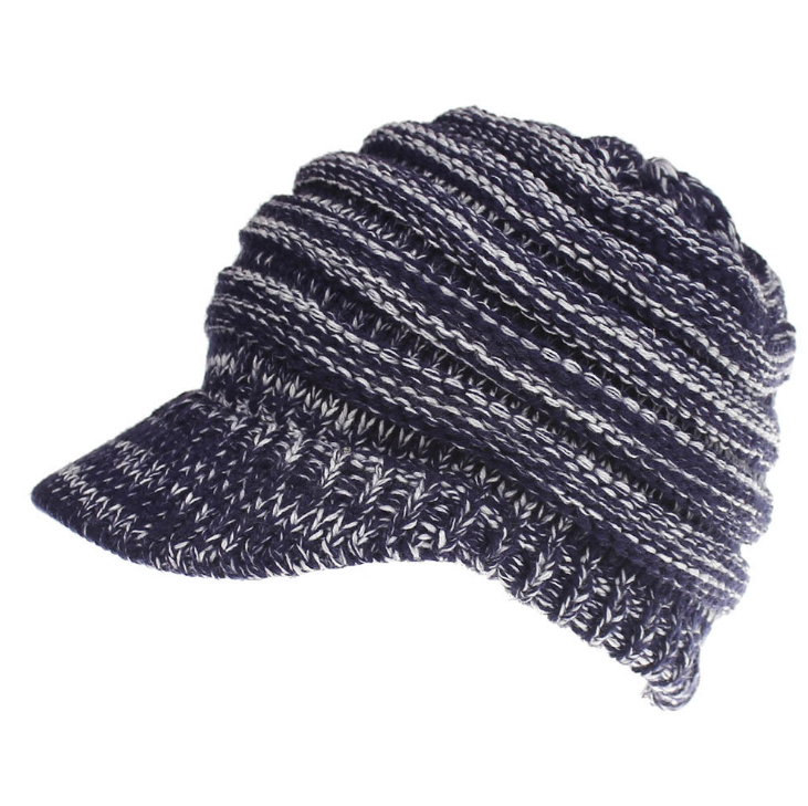 winter hat Navy white mix 56x58cm